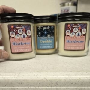 3 One Wick Candles. New. Never Lit.